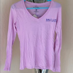 Purple/ pink Salt life long sleeve v neck